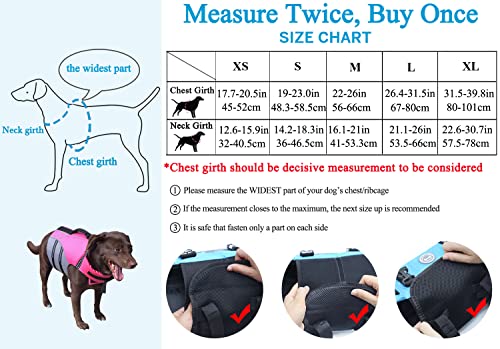 VIVAGLORY Sports Style Dog Life Jacket with Adjustable & Durable, Extra Flotation Swim Life Vest with Secure Fastening System for Small Dogs, Blue