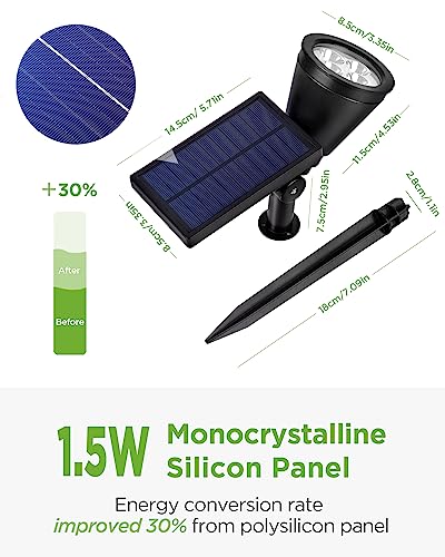 InnoGear Solar Lights Outdoor Waterproof Solar Garden Light for Outside Yard Landscape Lighting Pathway Spot Lights Spotlight Wall Light Auto On/Off, Pack of 2 (Warm White)