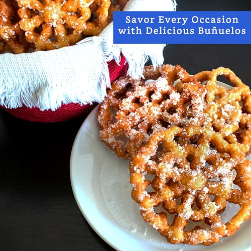 Bunuelos Mold with Handle (4.7 in Cast Aluminum) - Molde para Buñuelos de Viento Mexicanos - Buñuelos de Viento Moldes - Bunuelo Mold Mexican Cookware - Rosette Iron Set with Handle