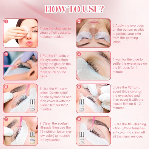 2024 4in1 Lash Lift and Brow Lamination Kit with Long-Lasting Black Color For 6-8 Weeks, Eyelash & Eyebrow Perm Diy Professional Kit,Easy to Use at Home & Salon