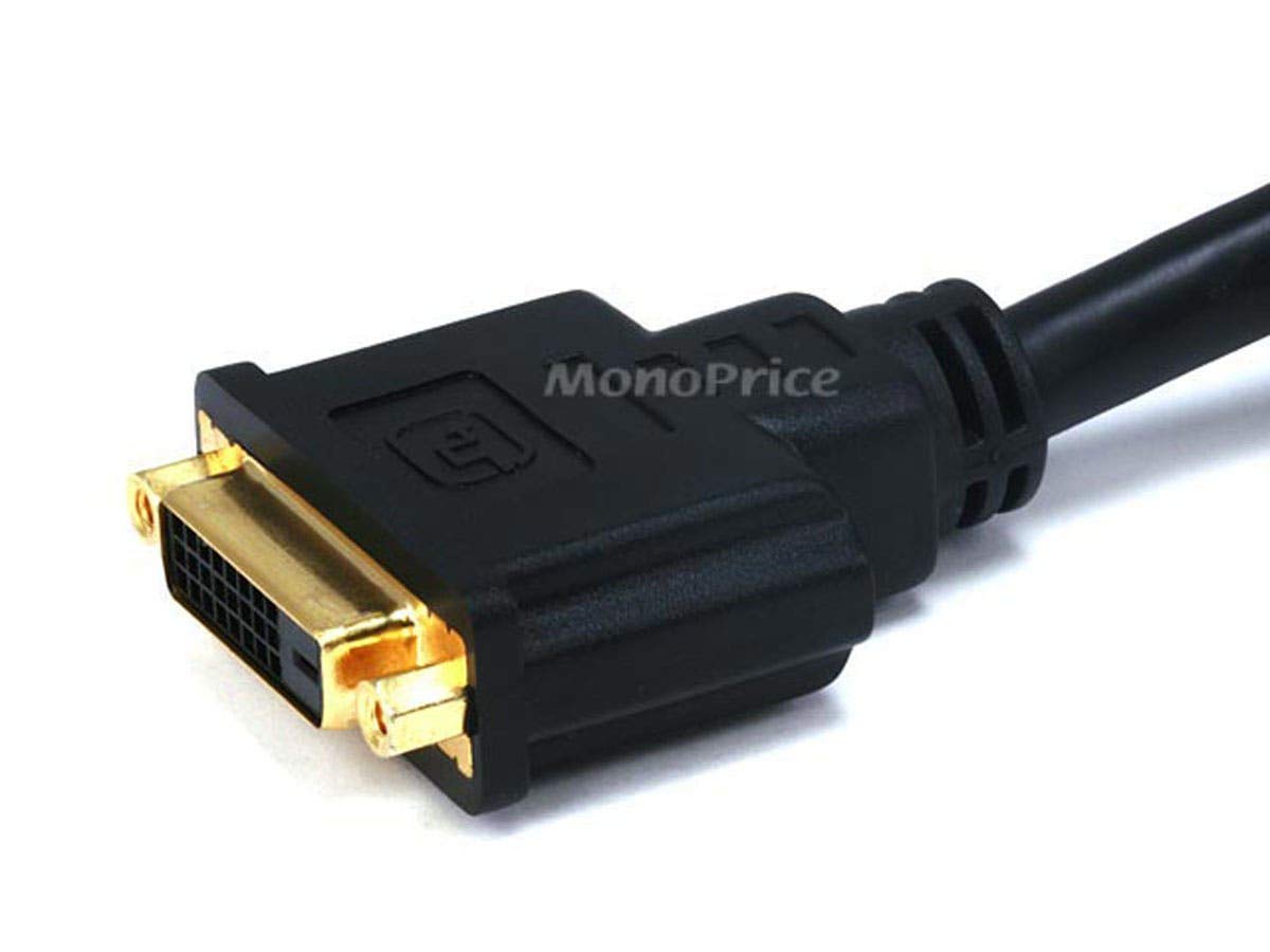 Monoprice 6ft 28AWG Dual Link DVI-D M/F Extension Cable - Black