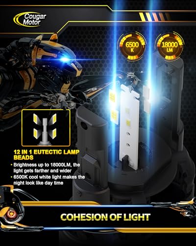 Cougar Motor H4 Bulbs, 9003 Fog Lights 6500K White Non-Polarity H4 Fog Bulb or Off-Road Use Plug and Play - Pack of 2