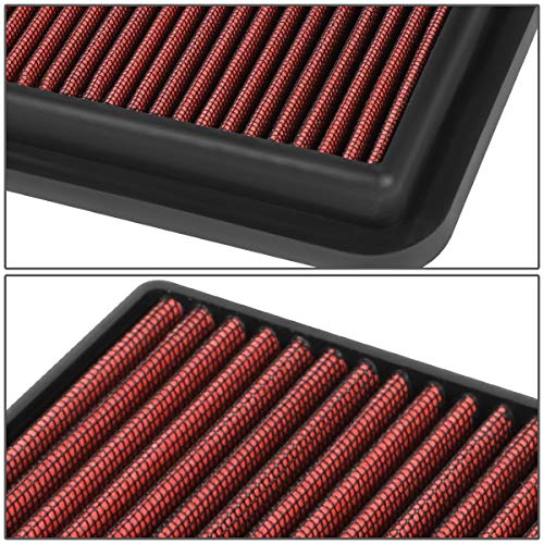 DNA Motoring AFPN-208-RD Clean Air Washable Drop In Panel Air Filter Enhance Engine Performance Power & Acceleration Improve [Compatible with 19-20 Yaris 1.5L / 17-18 iA 1.5L / 2016 iA 1.5L]