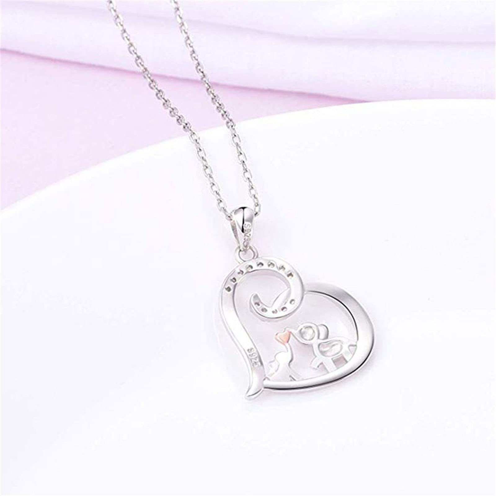 Valentines Day Gifts Elephant Pendant Heart Necklaces for Women I Love You Forever Diamond Necklace for Her Mom Wife Mother's Day Gift Amazon Haul Items