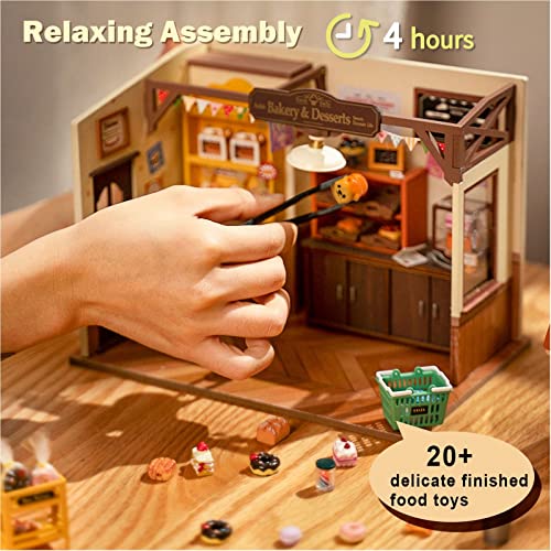 Rolife DIY Miniature Dollhouse Kit 1/24 Scale Candy House with LED Room Making Kit Craft Hobby Kit Gifts for Boys Girls