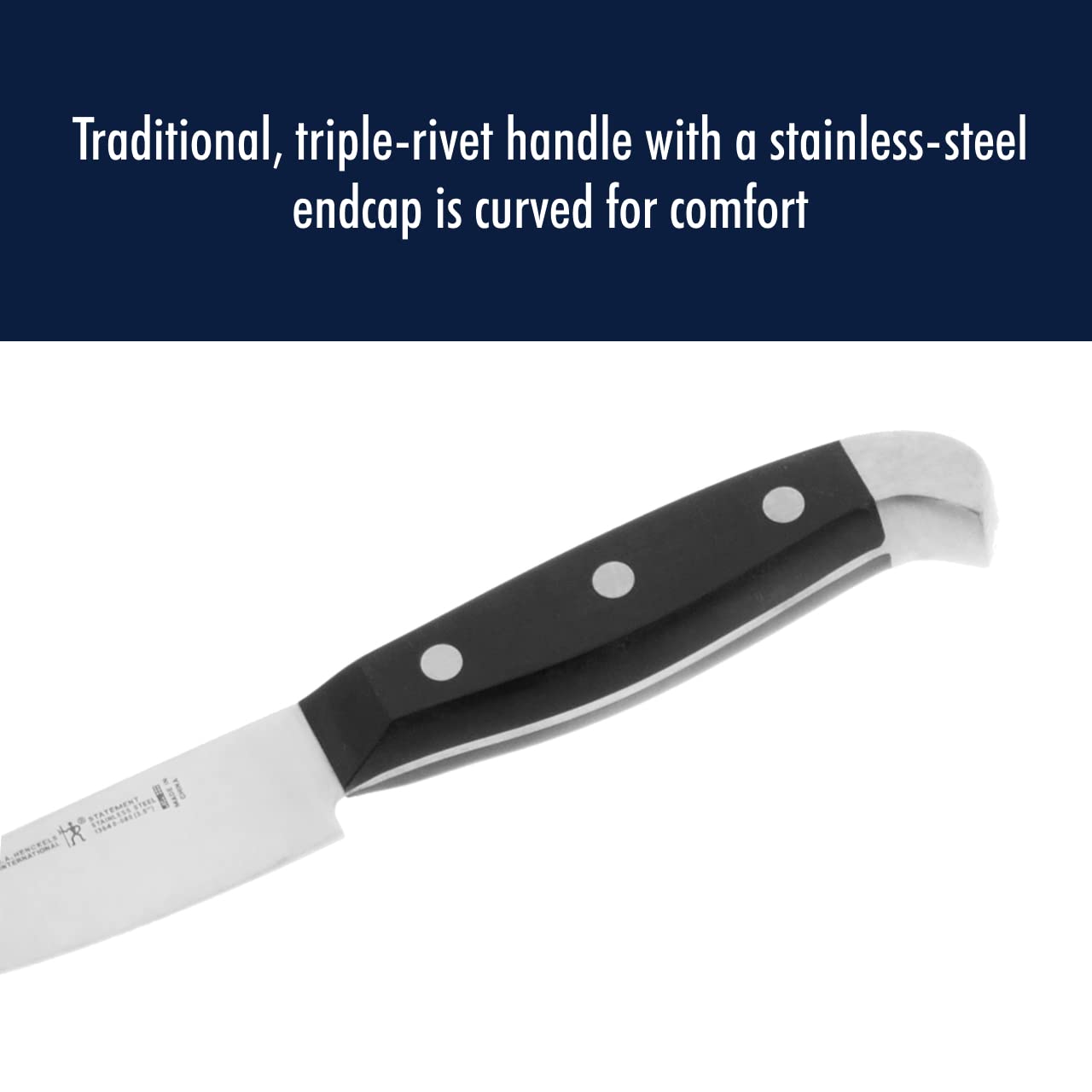 HENCKELS Statement Razor-Sharp 3-inch Compact Chef Knife, German Engineered Informed by 100+ Years of Mastery, Black/Stainless Steel