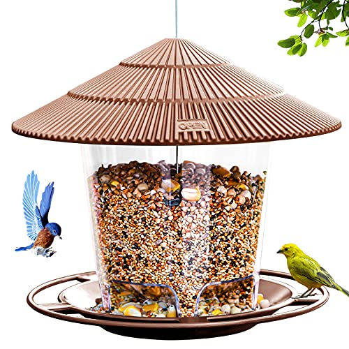 Hanging Bird Feeder Squirrel Proof for Outdoor Wild Bird Seed, Purple