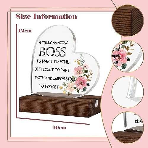 Boss Appreciation Gifts, Gift for Boss Leaving Job, Thank You Boss Gifts for Women, Boss Plaque Gifts, New Boss Gifts for Her, Him, Boss Christmas Birthday Gifts for Women, Boss Office Decor ZXZ1