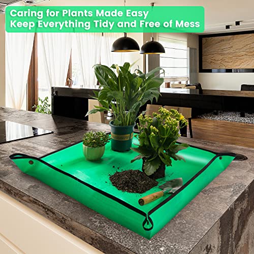 Onlysuki 3PCS 26.8" x 26.8" Repotting Mats for Indoor Plant Transplant Control Mess Best Gardening Gift for Plant Lovers