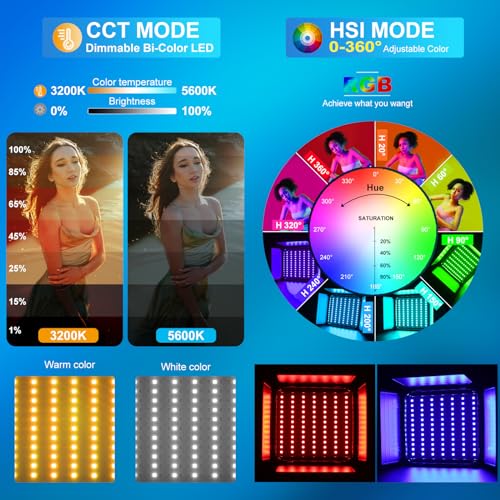 GVM 800D RGB Photography Lighting Kits with 3 Softboxes, 3 Packs Studio Lights with Bluetooth Control, YouTube Video Light with Upgrade18 Lighting Scenes, led Panel Lights for Video Recording