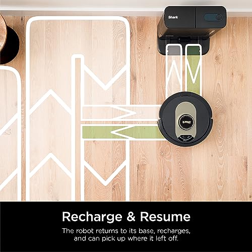 Shark Matrix Plus 2in1 Robot Vacuum & Mop with Sonic Mopping, Matrix Clean, Home Mapping, HEPA Bagless Self Empty Base, CleanEdge, for Pet Hair, Wifi, Black/Gold (AV2610WA)