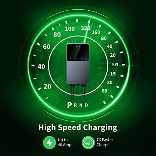 Autel MaxiCharger Home Electric Vehicle (EV) Charger, up to 40 Amp, 240V, Level 2 WiFi and Bluetooth Enabled EVSE, NEMA 6-50 Plug, Indoor/Outdoor, 25-Foot Cable with Separate Holster, Dark Gray