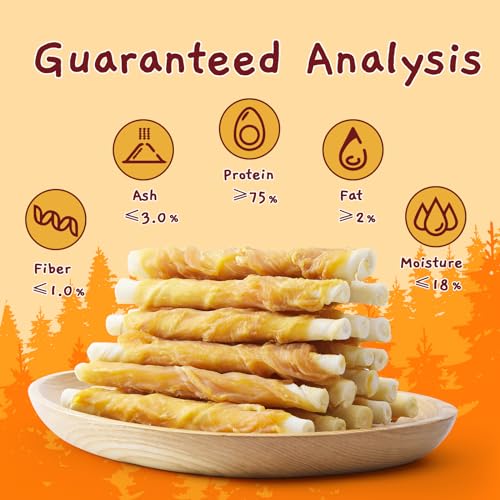 Jungle Calling Dog Treats, Chicken Wrapped Rawhide Sticks for Dogs, Delicious and Nutritious Training Reward Treats and Dog Chews Snacks, 6 oz