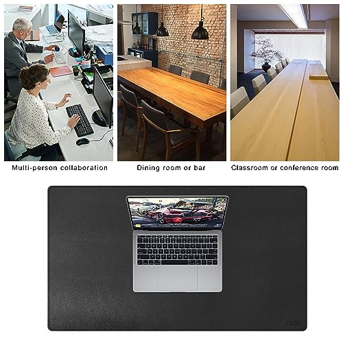 Cacoy PU Leather Office Desk Pad, 74.8x35.4 inch Meeting Table Mat, Large Modern Conference Table Mat, Training Desk Pad, Full Desk Mouse Pad for Office Conference Room and Home - Brown