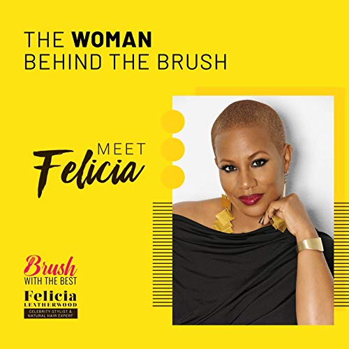 Black Detangler Brush by Felicia Leatherwood - For Kinky, Curly, Wavy 4c or Straight Hair - Tame Your Tangles Smooth Your Coils - Pain Free for All Ages