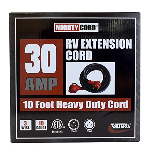 Valterra A10-3010EH Mighty Cord 30 Amp Extension Cord w/Handle - 10', Red