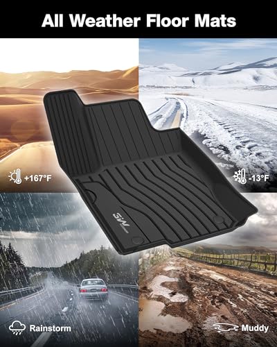 3W Floor Mats & Cargo Liner for Mercedes Benz GLE 2020-2024, TPE All Weather Custom Fit Floor Liner & Cargo Mats 1st &2nd Rows Car Mats & Trunk Liner, Black