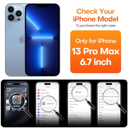 CellEver Heavy-Duty Silicone Case for iPhone 13 Pro Max - Two Shatterproof Glass Screen Protectors, Military Drop Protection, Scratch-Free Interior, Black