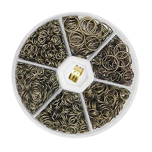 Libiline 1 Box 6000pcs 6 Colors Open Jump Ring Jewelry Keychain Making Repair with Open/Close Tool & 1pc Clear Box (Mix, 3mm)