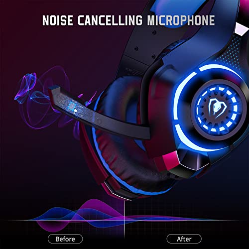 Gaming Headset for PC, Ps5, Switch, Mobile, Gaming Headphones for Nintendo with Noise Canceling Mic, Deep Bass Stereo Sound