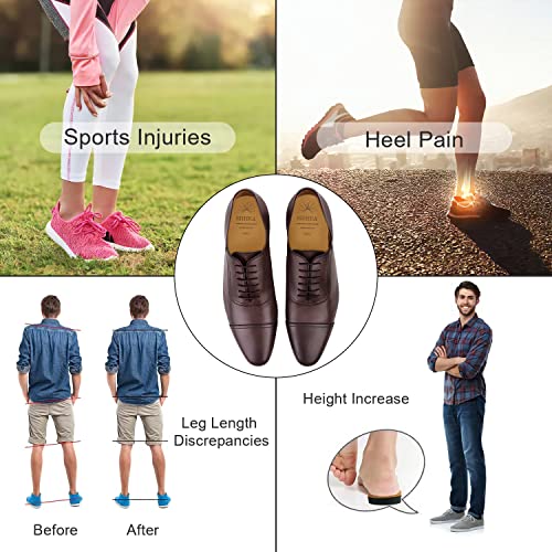 SIIHEA Adjustable Heel Lifts for Shoes, 1/4'' Height Increase Insoles for Achilles Tendonitis, Heel Pain, Leg Length Discrepancy, Plantar Fasciitis, Shoe Lifts (Medium (Pack of 1), Black)