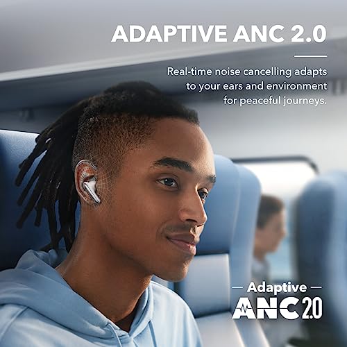 soundcore by Anker Liberty 4 NC Noise Cancelling Earbuds, 98.5% Noise Reduction, Adaptive Noise Cancelling to Ears and Environment, Hi-Res Sound, 50H Battery, Wireless Charging, Bluetooth 5.3