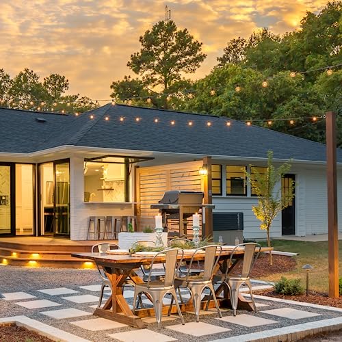 Mlambert 100Ft LED Outdoor String Lights, Dimmable Patio Lights, Waterproof Shatterproof 50+3 G40 Globe Bulb Lights for Backyard Bistro-Black 1 Pack