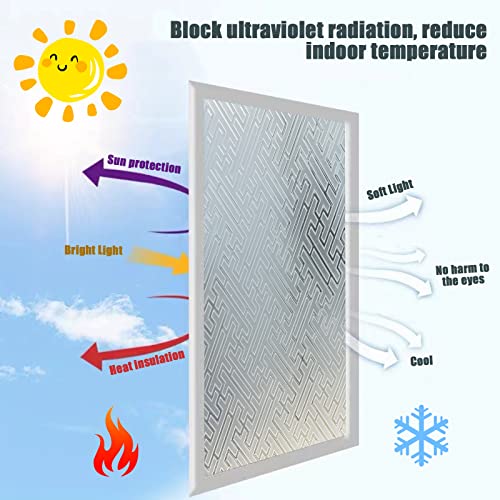 Filmgoo Window Privacy Film One Way Daytime Mirror Tint Treatments UV Heat Control Vinyl Stickers Sun Block Glass Paper Door Covering Reflective (Silver, 17.5 Inch x 6.5 Feet)