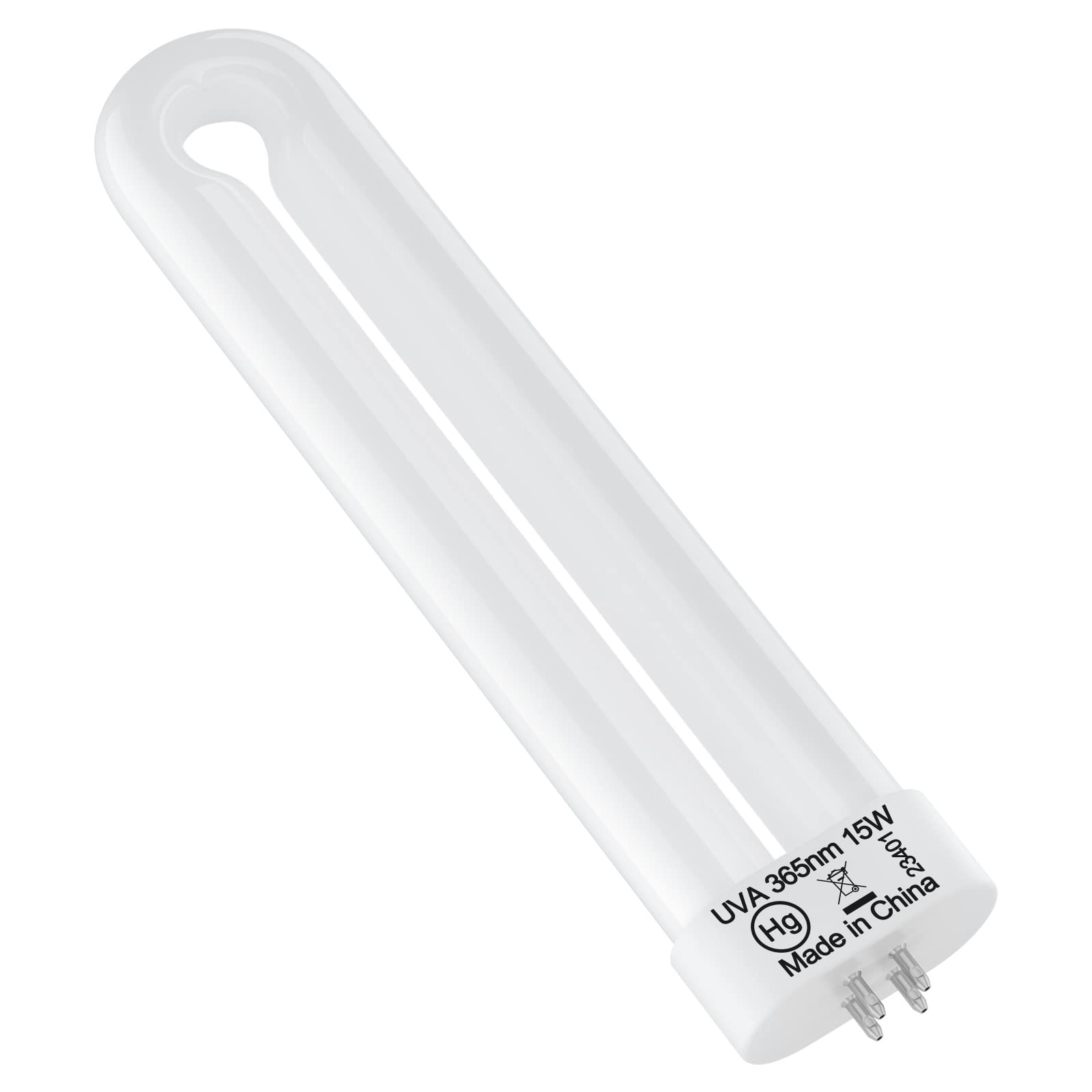 Replacement Bulb for T9, T6, T8 Bug Zapper, 15W, 4-Pin Base, U-Shaped Twin Tube Bulb