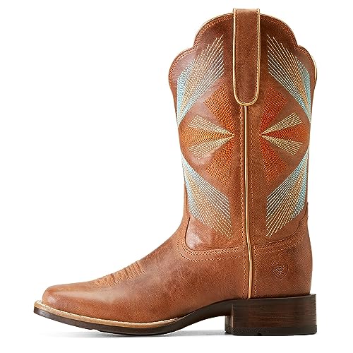 Ariat Women's Oak Grove Western Boot - Gingersnap/Jaded, 5.5 Medium