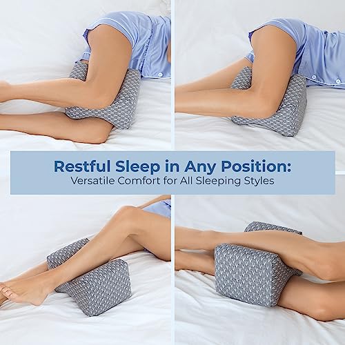 5 STARS UNITED Knee Pillow for Side Sleepers - Memory Foam Leg Pillow for Side Sleeping - Between Legs Pillow for Hip and Lower Back Pain - Sciatica Pain Relief