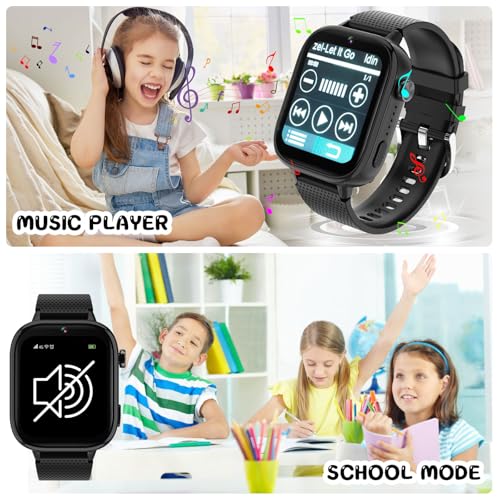 OKYUK 4G Kids Smart Watch, 15 Exciting Games, Two-Way Calling Feature, SOS Emergency Call Button Ideal for Kids Aged 3-12, for Boys & Girls