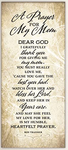 Dexsa Prayer for My Mom Wood Frame Wall Plaque for Mother’s Day, Birthday Gift for Mom, Made in USA, Bonus Mom Gift, Mother-in-Law Picture Frame, Best Mom Plaque from Son or Daughter, 8x16 inches