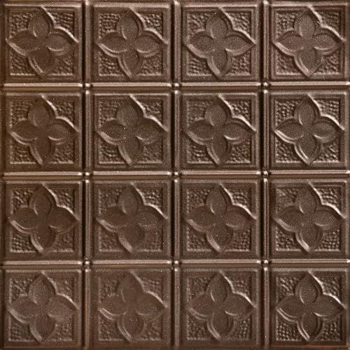 Shanko SK203-laq-24x24-D-6 Clover Stamped Metal Lay-in Tin Ceiling Tile (24 sq. ft), Silver, Pack of 6