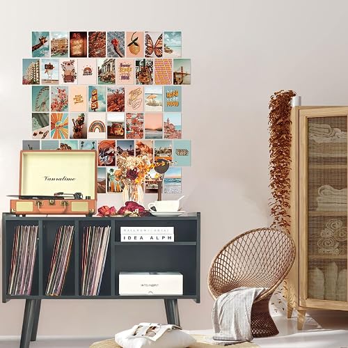 Record Player Stand with Vinyl Storage Holds Up to 300lb, Large Record Player Table Cabinet for Album Storage with Holder Vinyl Display Shelf, Wood Turntable Stand for Bedroom Living Room (Black)