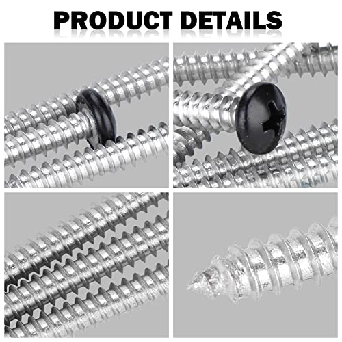 White Head 100 PCS #8x1" Stainless Steel Phillips Pan Head Wood Screws,Stainless Steel 18-8 A2(304) Screw,Home Screw Kit by QISHENG