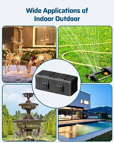 DEWENWILS [3 Pack] Outdoor Extension Cord Cover, Weatherproof Connection Box with PP Material, Waterproof Electrical Cord Protector for Outdoor/Decorative Light, Extension Cord, Pool Pump (Black)