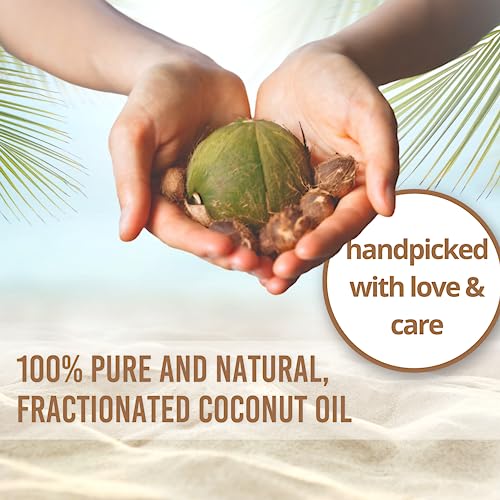 Essentially KateS Fractionated Coconut Oil 16.9 Fl Oz (500ML) - Body Oil, Massage Oil, Hair Oil, Nail Oil, and Carrier Oil for Essential Oils, No Scent