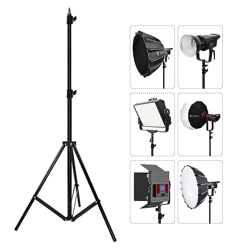 ITOTIN Heavy Duty Light Stand 9.5 Feet/2.8 Meters Adjustable Spring Cushioned Metal Photography Tripod Stand for Photo Studio Speedlight, Ring Light, Photographic Equipments Thickening Flash Stand