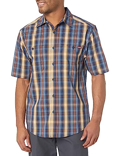 Wolverine Men's Fuse Short Sleeve Shirt, Navy Plaid, Small