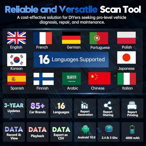 XTOOL D7 Bidirectional OBD2 Scanner: 2024 Newest Automotive Scanner Diagnostic Tool with Active Tests, Full System Diagnotics, 36+ Resets, Crank Sensor Relearn, ABS Bleed, Android 10, 3-Year Updates