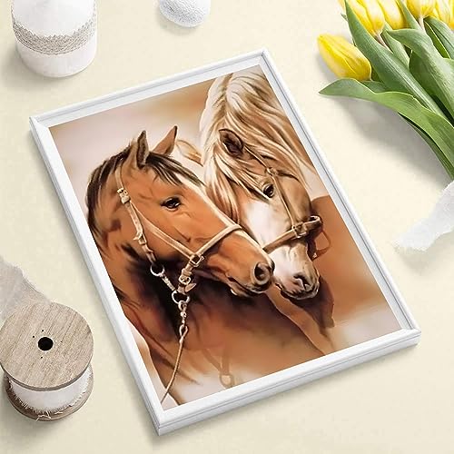 Snowplanet Horse Diamond Mosaic Painting- Full Drill Diamond Mosaic Painting Kits,Diamond Art Kits for Adults,5d Gem Art for Adults Wall Home Decor(YNC080)