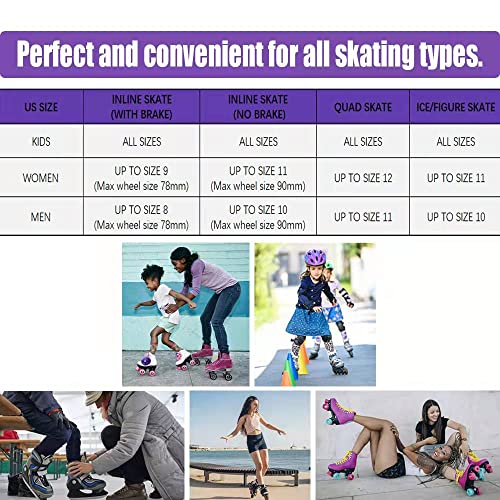 Holisogn Ice, Inline and Roller Skate Bag, Premium and Fashion Bags for child, kids, teenager, adult (Leopard Violet HLS012)