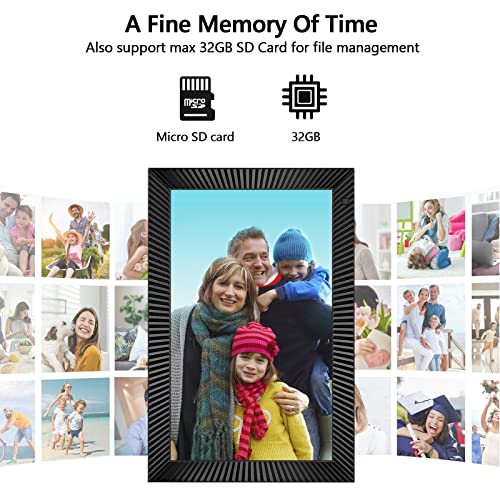 FRAMEO WiFi Digital Photo Frame 10.1 inch with 32GB Internal Storage Smart Digital Photo Frame with IPS Touch Screen 1280x800 Digital Picture Frame Share Photos or Videos Instantly via Frameo APP