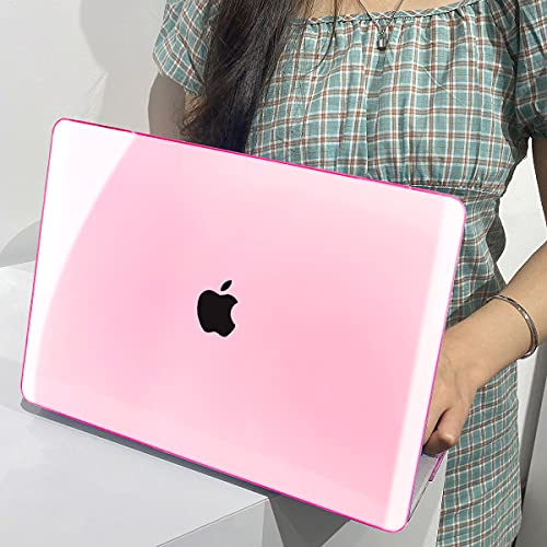 LCMOCICO for 2022 Macbook Pro 13 inch Case M2 2021 2020 Release M1 A2338 A2289 A2251 Touch Bar & Touch ID, Glitter Transparent Hard Shell Case Keyboard Skin Screen Protector Webcam Cover Brush