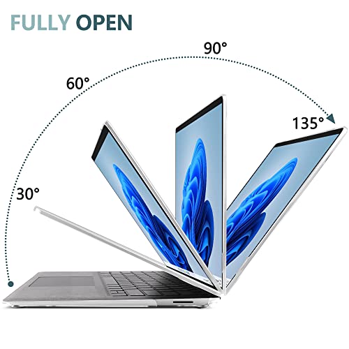 TWOLSKOO Case for 13.5" Microsoft Surface Laptop 5/4/3 with Metal Palm Rest Model 1951/1868, Plastic Hard Shell Case with Screen Protector + Keyboard Cover + Dust Plug, Tropical Leaves X505