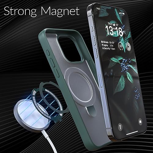 Crave Stand Case for iPhone 15 Pro Max Case, Compatible with MagSafe Shockproof Protection Kickstand Case for Apple iPhone 15 Pro Max (6.7") - Black