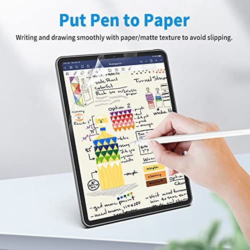 [2 PACK] Paperfeel Screen Protector Compatible with iPad Pro 12.9 Inch (2021&2020&2018),High Touch Sensitivity No Glare Scratch for iPad Pro 12.9 Matte Screen Protector, Compatible with Apple Pencil