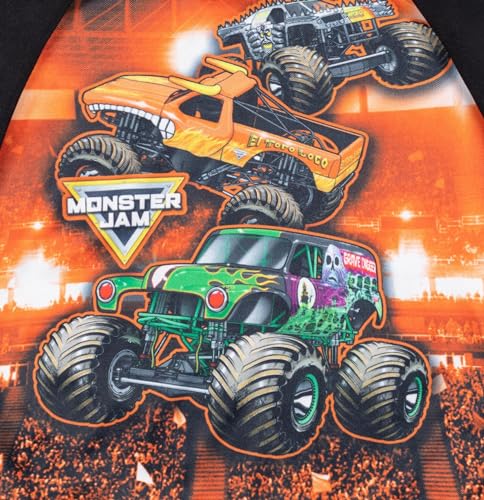 Monster Jam Maximum Destruction El Toro Loco Grave Digger Toddler Boys Fleece Pullover Hoodie Orange 2T