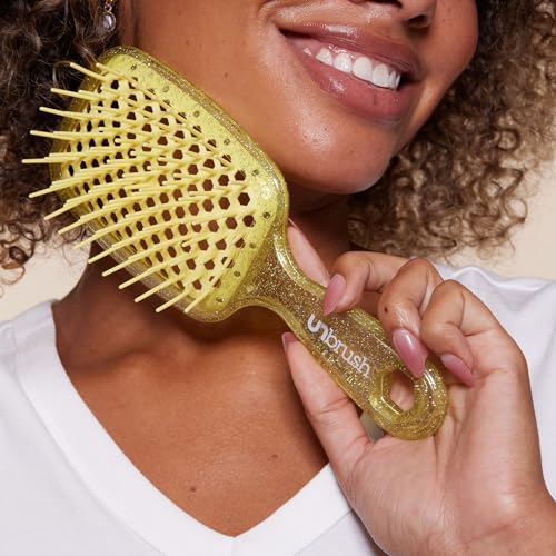 FHI Heat UNbrush Detangling Brush for Pain-Free Brushing on All Wet or Dry Hair Types — Durable DuoFlex Anti-Static Bristles, Lightweight Handle, Vented Hair Brush, Sun Ceremony